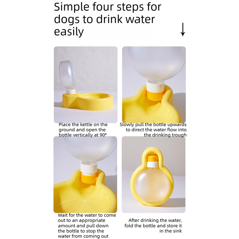 500ml Portable Dog Water Bottle Leak Proof Pet Travel Water Cup Outdoor Walking Drinking Container for Puppy-yellow