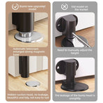 Retractable Door Stop with Bumper for Bedroom and Bathroom-gray