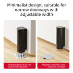 Retractable Door Stop with Bumper for Bedroom and Bathroom-gray