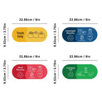 4-Color Set Sticker Decals for Mixed Recycling Trash Bins
