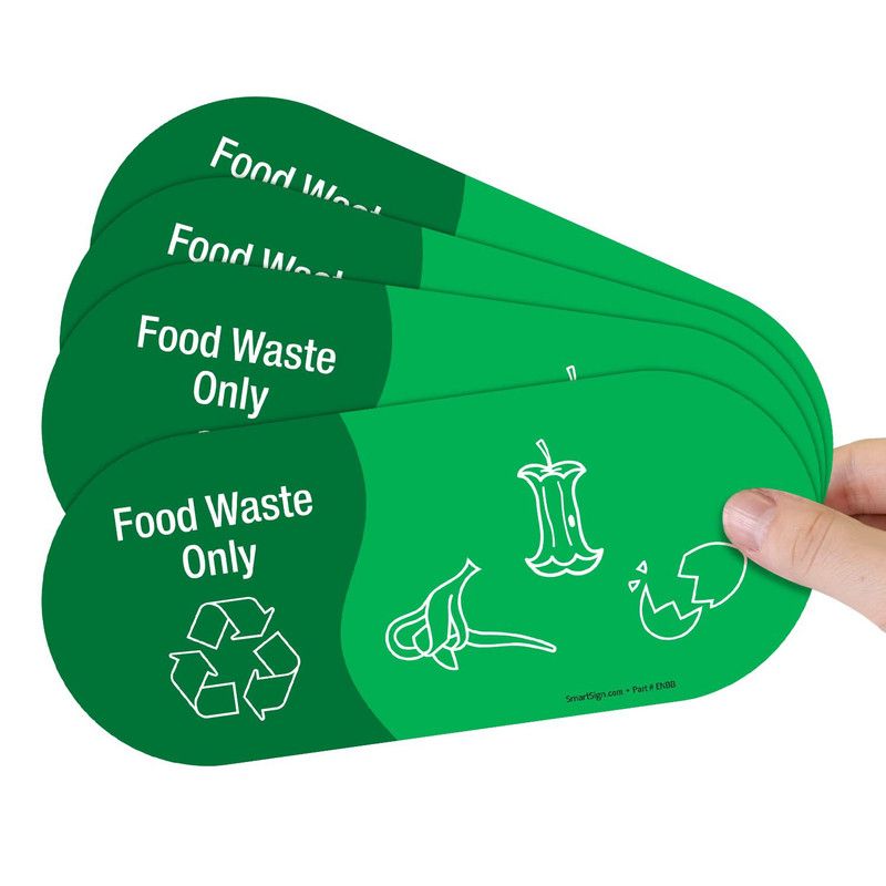 4-Color Set Sticker Decals for Mixed Recycling Trash Bins