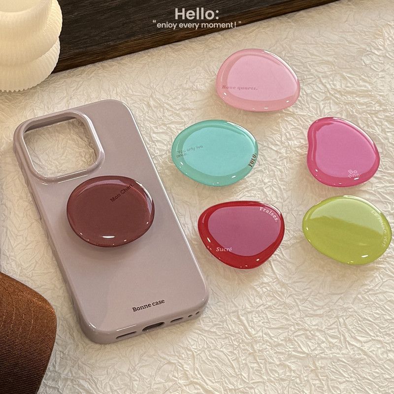 Simple Colorful Crystal Phone Grip Stand – Peridot Green