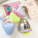 Triangle Dopamine Makeup Bag, Lipstick Storage Pouch –gray