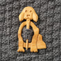 Brooch pin with woodenanimal pattern-Dog