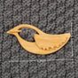 Brooch pin with woodenanimal pattern-Bird