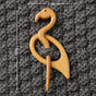Brooch pin with woodenanimal pattern-Crane