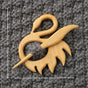 Brooch pin with woodenanimal pattern-Swan