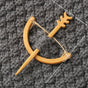 Brooch pin with woodenanimal pattern-Bow and Arrow