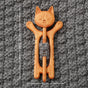 Brooch pin with woodenanimal pattern-Lucky Cat