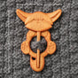 Brooch pin with woodenanimal pattern-Fox