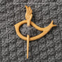 Brooch pin with woodenanimal pattern-Whale