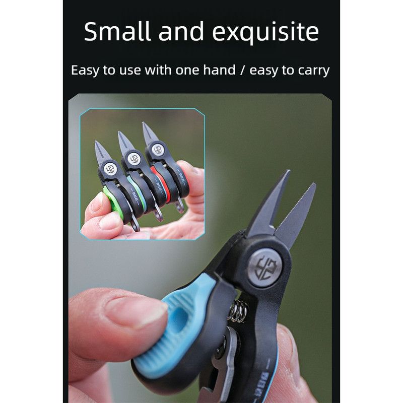 Fishing Scissors - Labor-Saving Serrated Style + Strong Magnetic Buckle-blue