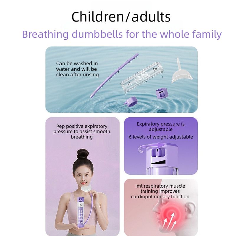 Breathing Dumbbell Adjuster – Trains Lung Capacity or Builds Abs-purple