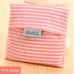 Eco-Friendly Shopping Bag - Pink Striped - 2PCS