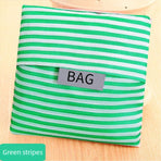 Eco-Friendly Shopping Bag - Green Striped - 2PCS