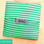 Eco-Friendly Shopping Bag - Green Striped - 2PCS