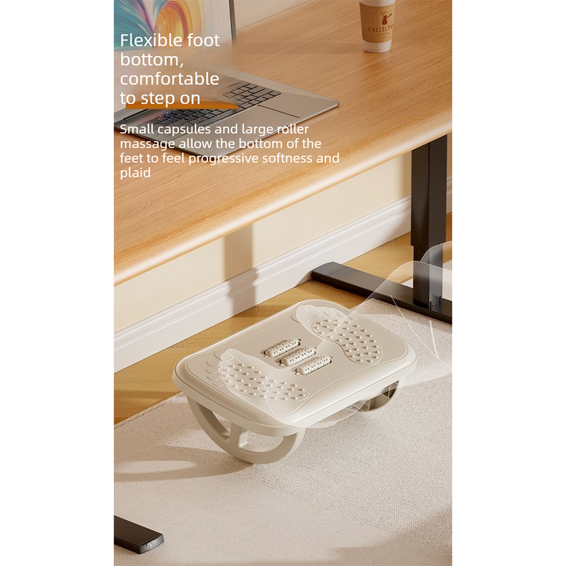 Office Footrest Stool - Rocking Version - white
