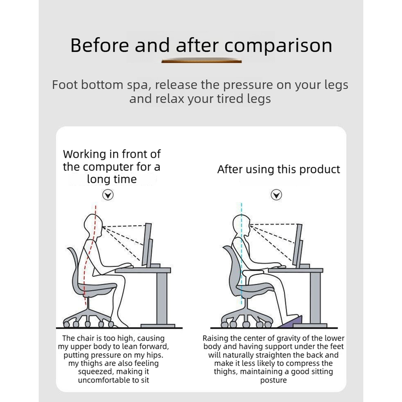 Office Footrest Stool - Rocking Version - white