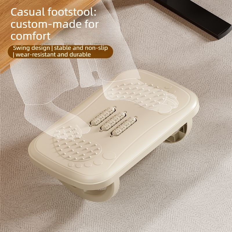 Office Footrest Stool - Rocking Version - white