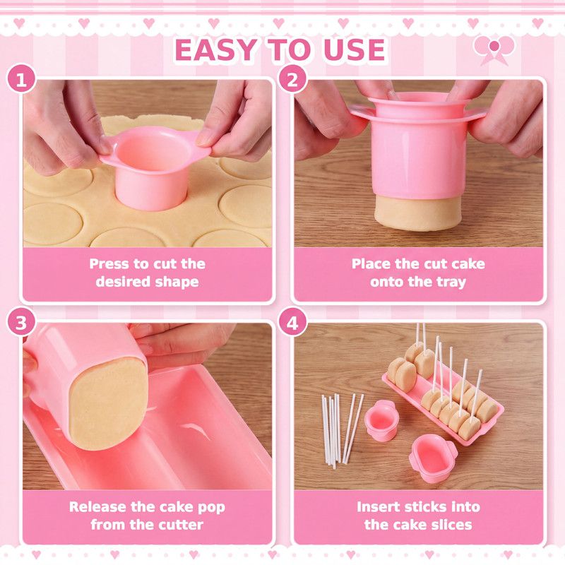 Lollipop Cake Mold Set - 8PCS - Pink