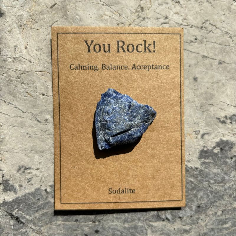 Natural Healing Crystal Stone, Positive Affirmation Gift Card for Meditation & Spiritual Decor-sodalite