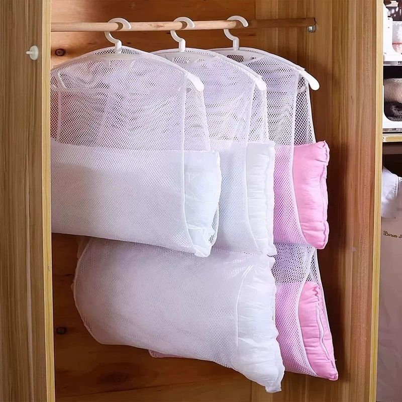 1PC Pillow Drying Helper, Foldable Storage Drying Mesh Net - white - Large Single Layer 45*55cm