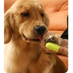 Pet Finger Toothbrush, Soft Silicone Dog and Cat Oral Cleaning Tool with Handle - Pink