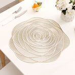 Rose Flower Placemat - 38cm - Gold Single Rose