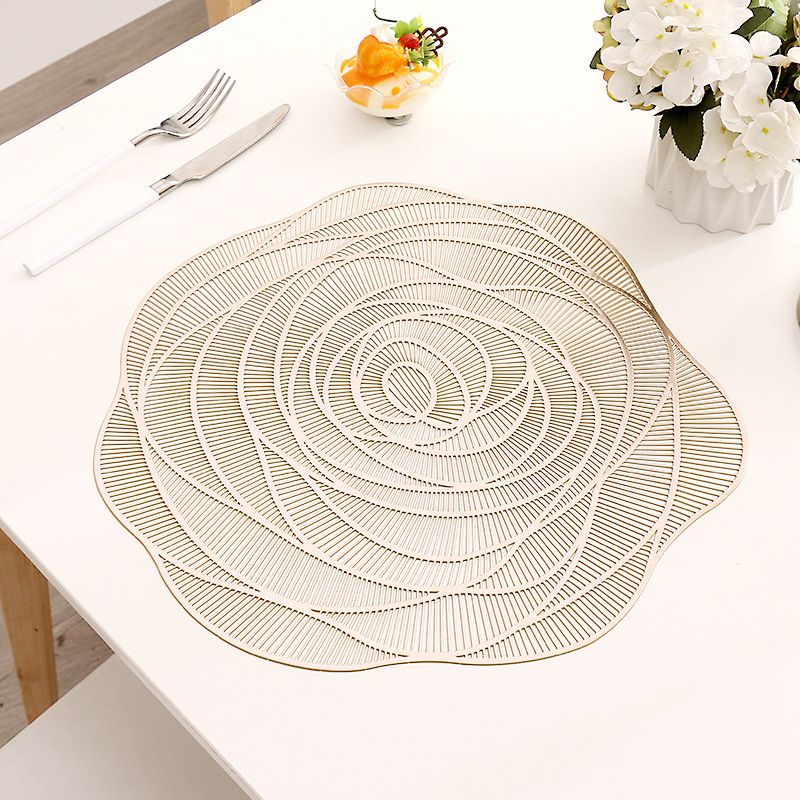 Rose Flower Placemat - 38cm - Gold Single Rose