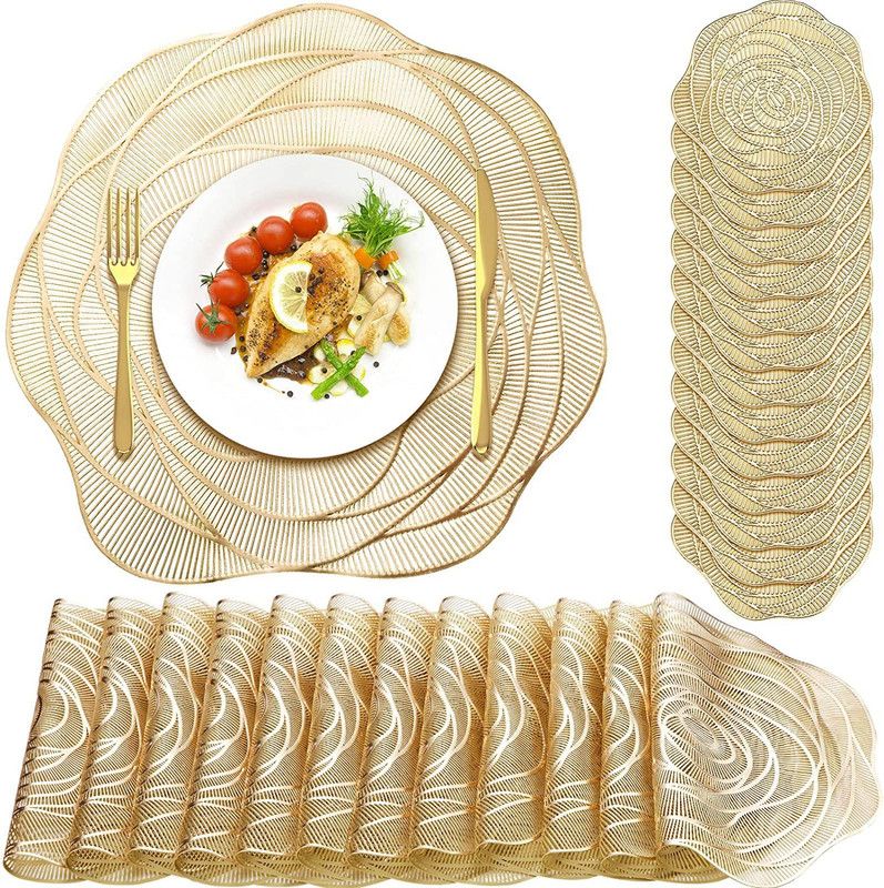 Rose Flower Placemat - 38cm - Gold Single Rose