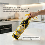 Foldable Portable Wine Bottle Tote Bag Storage Bag - Light Green