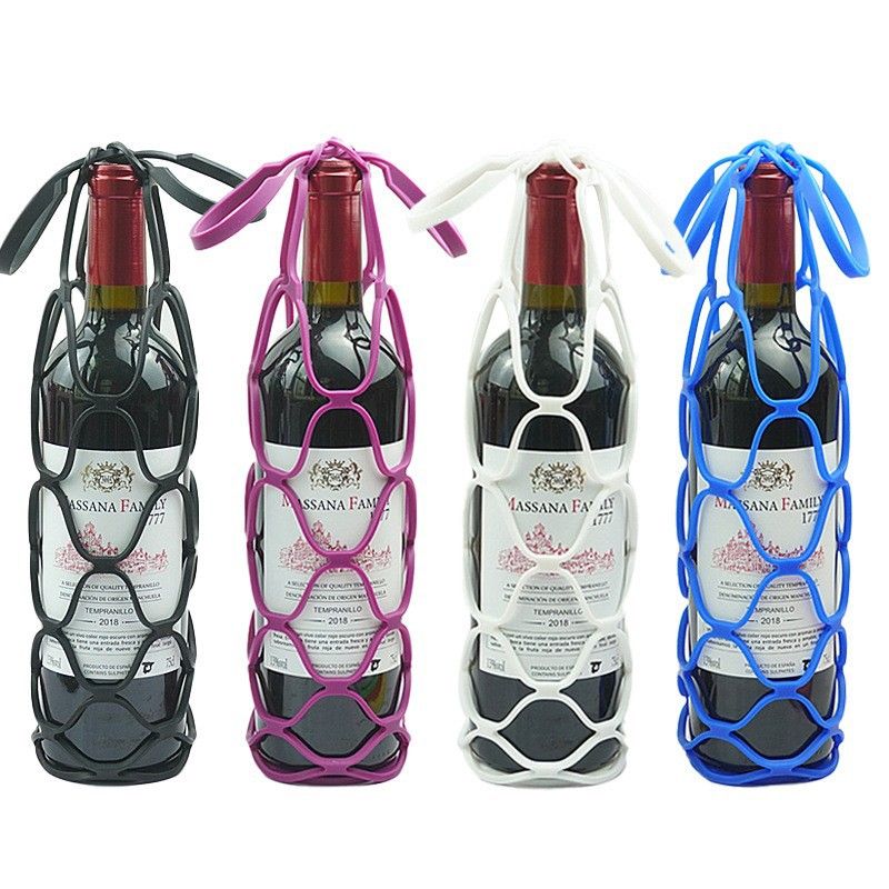 Foldable Portable Wine Bottle Tote Bag Storage Bag - Light Blue