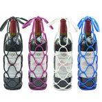 Foldable Portable Wine Bottle Tote Bag Storage Bag - Purple