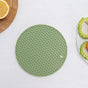 Round Honeycomb Silicone Placemat - Green