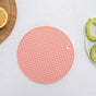 Round Honeycomb Silicone Placemat - Pink