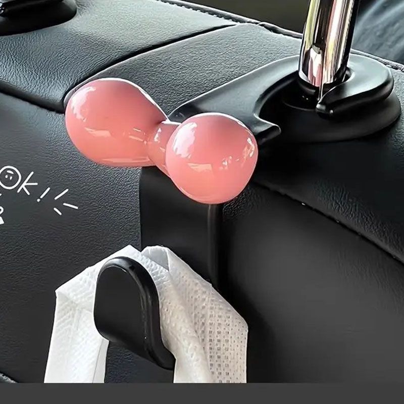 Car hook bow car interior storage organizer bag tool,Pink-Black