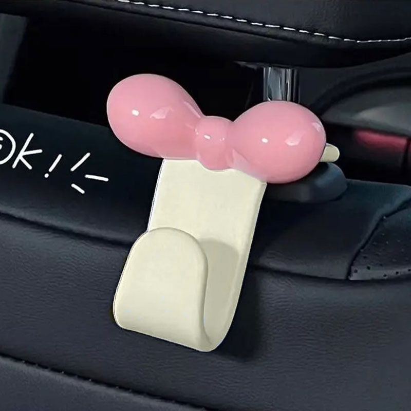 Car hook bow car interior storage organizer bag tool,Pink-White