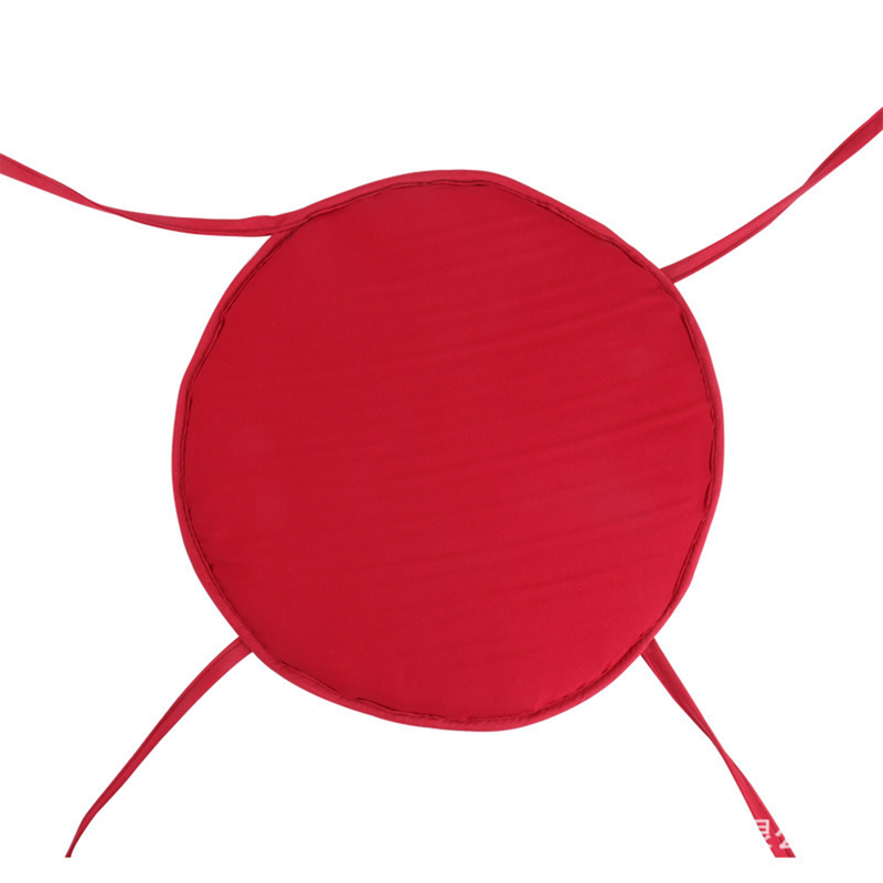 Thickened Round Sponge Strap Seat Cushion - Diameter 38cm-Dark Red