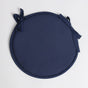 Thickened Round Sponge Strap Seat Cushion - Diameter 38cm-Navy Blue