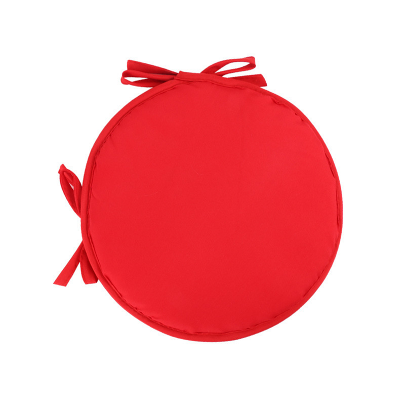 Thickened Round Sponge Strap Seat Cushion - Diameter 38cm-Bright Red