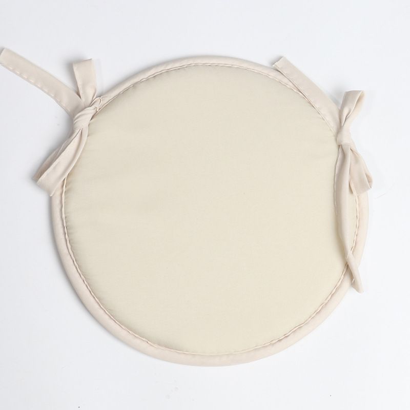 Thickened Round Sponge Strap Seat Cushion - Diameter 38cm-Beige