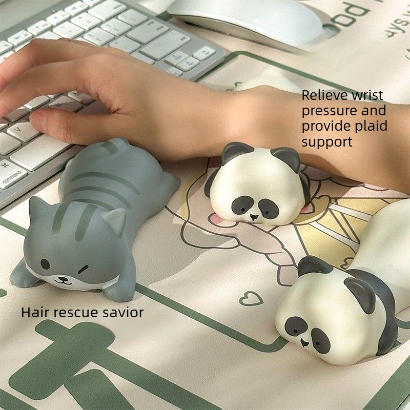 Memory Foam Mouse Wrist Rest, Cute Office Desktop Hand Pillow-Panda
