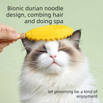 Pet Massage Comb, Cat Hair Remover Brush, Grooming Deshedding Tool-Yellow