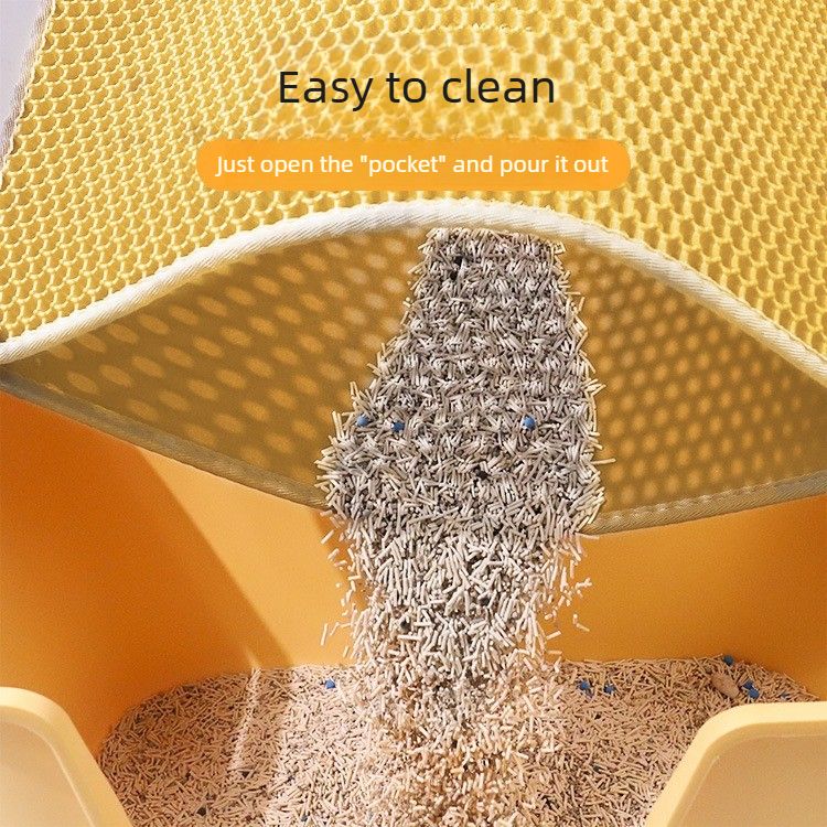 Cat Litter Mat, Anti-Tracking Litter Mat, 60*35cm,Yellow