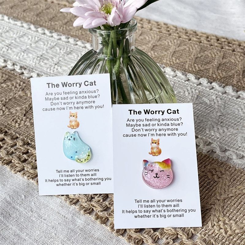 2-Piece Pocket Cat Hug Card Set — Encouragement Cards, Friendship Keepsake Gift