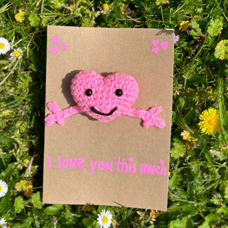 10-Piece Mixed Set — Handmade Crochet Cards on Kraft Paper, Creative Woven Cards for All Occasions