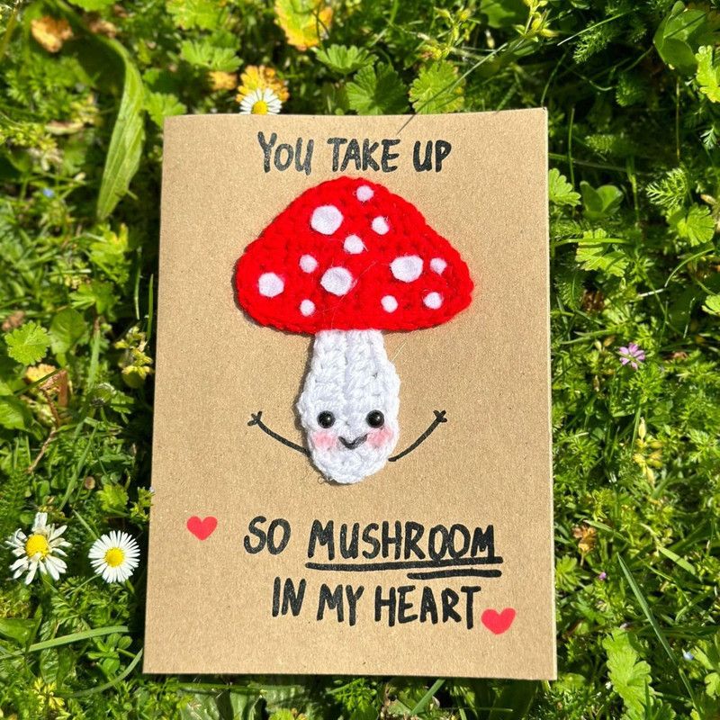 10-Piece Mixed Set — Handmade Crochet Cards on Kraft Paper, Creative Woven Cards for All Occasions