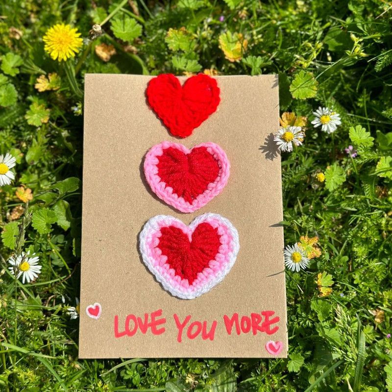 10-Piece Mixed Set — Handmade Crochet Cards on Kraft Paper, Creative Woven Cards for All Occasions