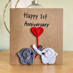 10-Piece Mixed Set — Handmade Crochet Cards on Kraft Paper, Creative Woven Cards for All Occasions