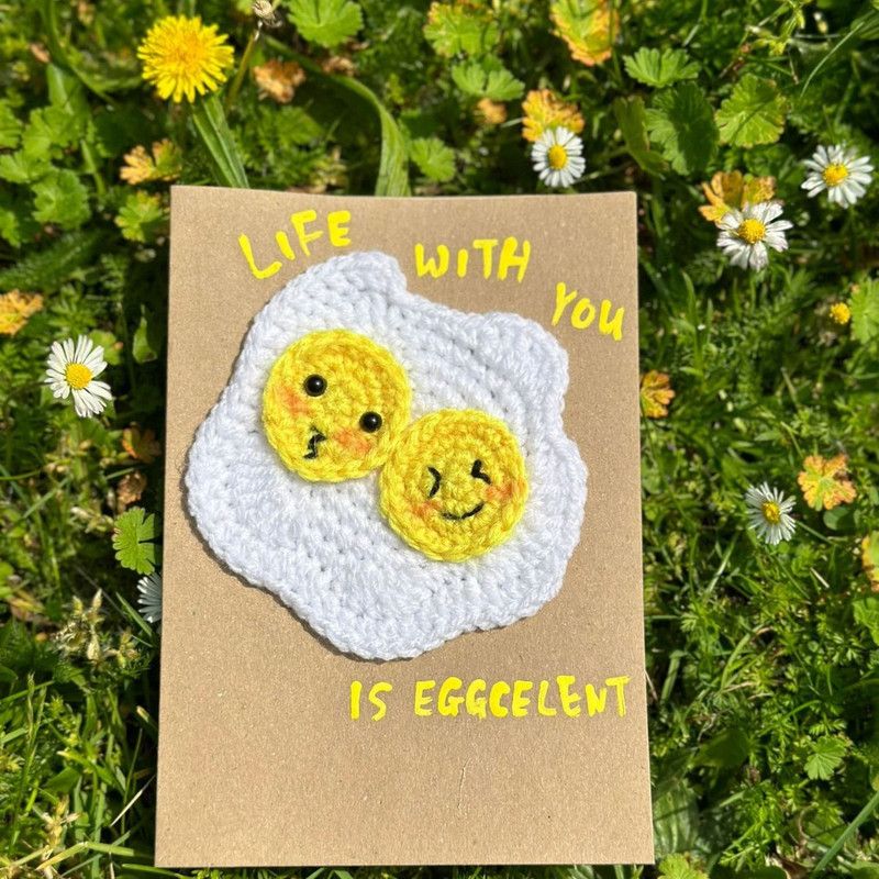 10-Piece Mixed Set — Handmade Crochet Cards on Kraft Paper, Creative Woven Cards for All Occasions